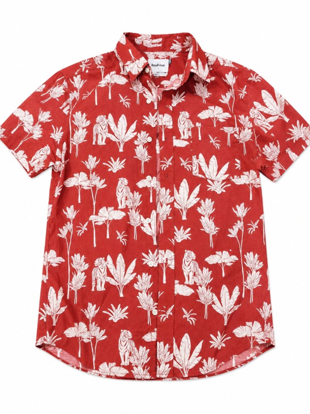 Good Fellow&Co. | Rust Red Tropical Tiger Print Shirt | Size M